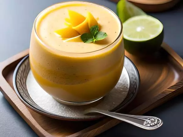 Oats and Mango smoothie for flat stomach weight loss.